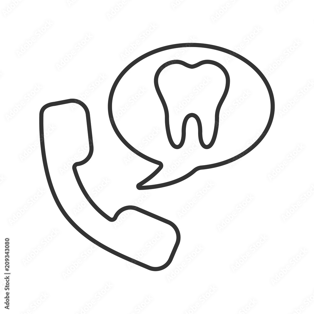 Making appointment with dentist linear icon Making appointment with dentist linear icon