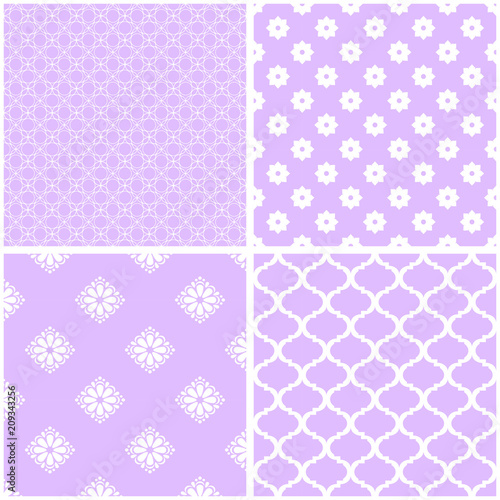 Cute different vector seamless patterns.