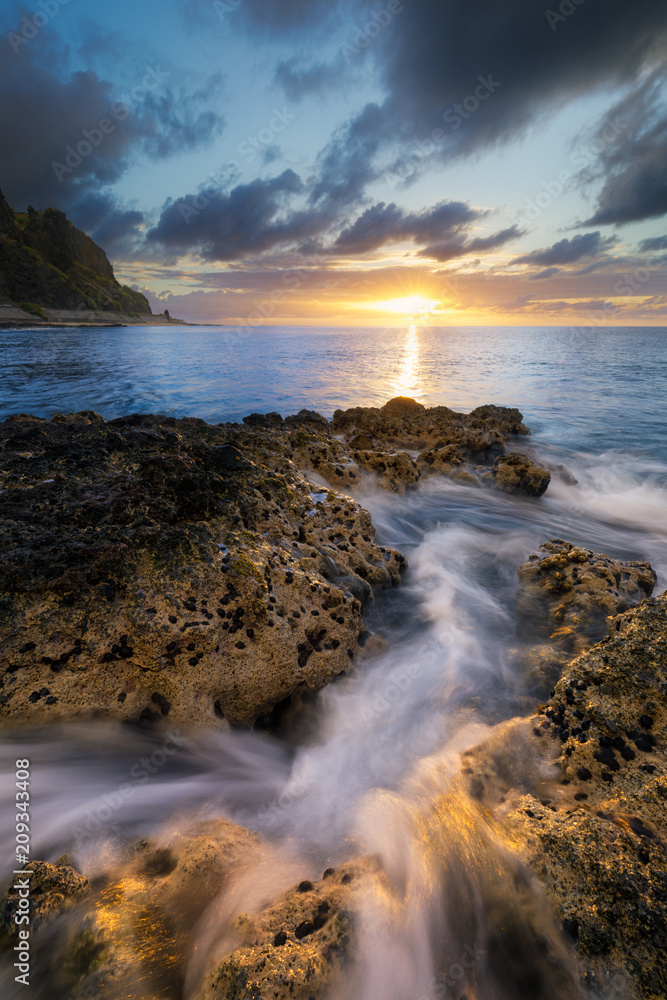 Sunset at Cap La Houssaye in Saint-Paul, Reunion Island