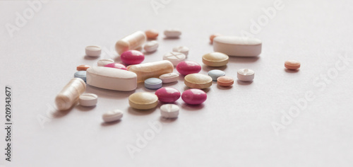 Pile of drugs, capsules and vitamines