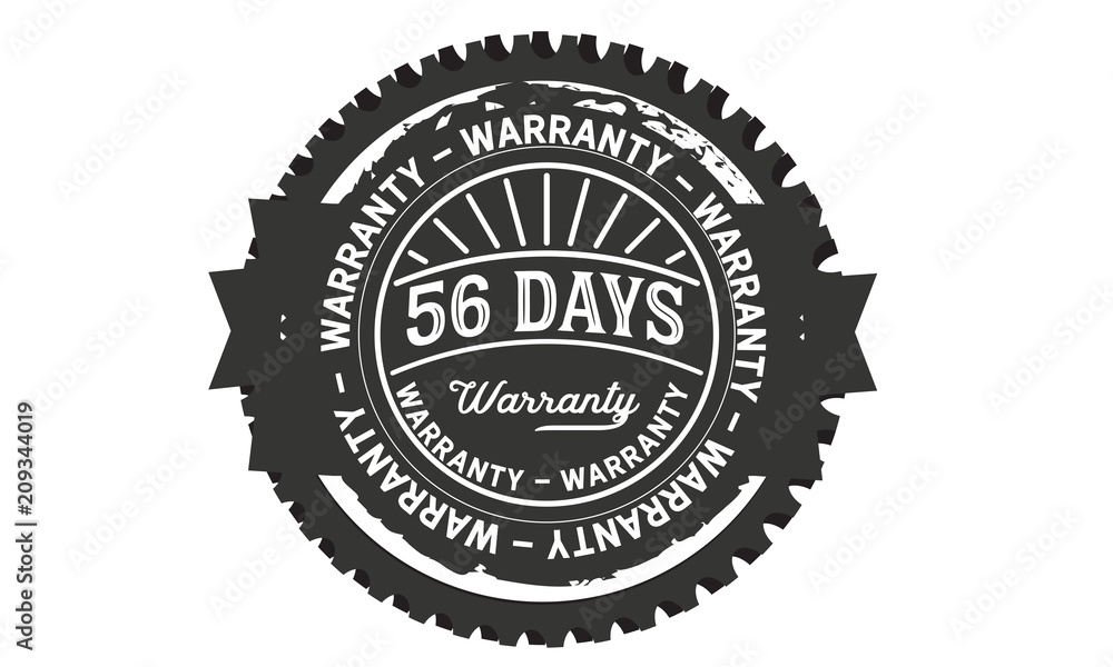 56 days warranty icon stamp