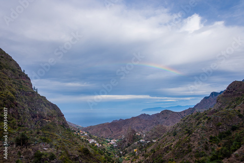 Rainbow over the mountains of La Gomera