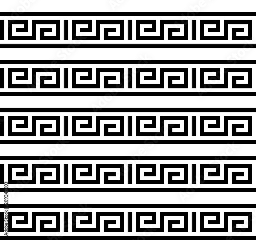 Typical egyptian, assyrian and greek motives. Greek key. Arabic geometric texture. Islamic Art. Abstract geometric. Vector and illustration.