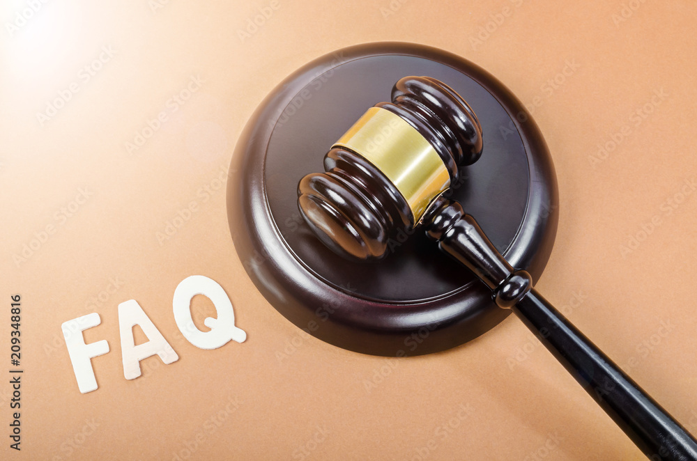 Frequently Asked Questions with judge hammer. Frequently Asked Questions with judge hammer.