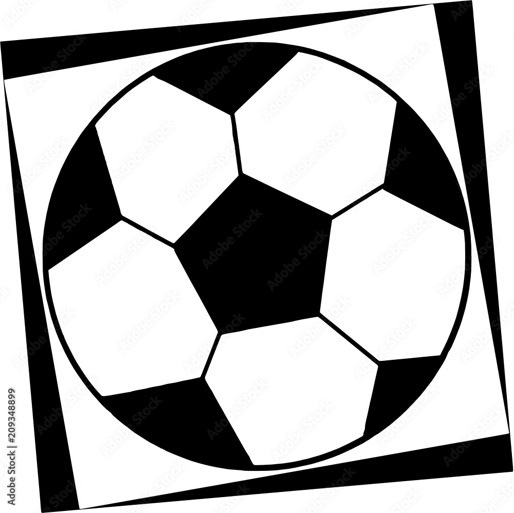 Fototapeta premium Dynamic soccer ball pattern in a black - white colors
