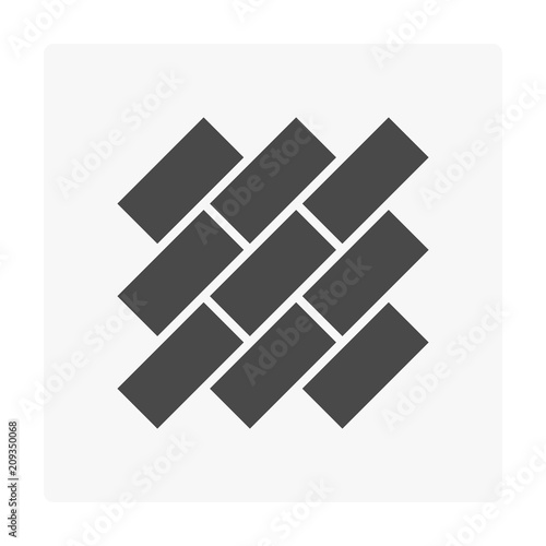 Concrete paver block pavement floor or brick vector icon. For landscape, outdoor, garden by paving on ground to create stretcher bond pattern. That sidewalk, road, patio, path, street or driveway.