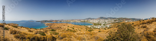 Sunny view form the hill of Bodrum, Mugla province, Turkey.