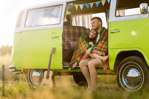 Young couple out on a road trip
 photo