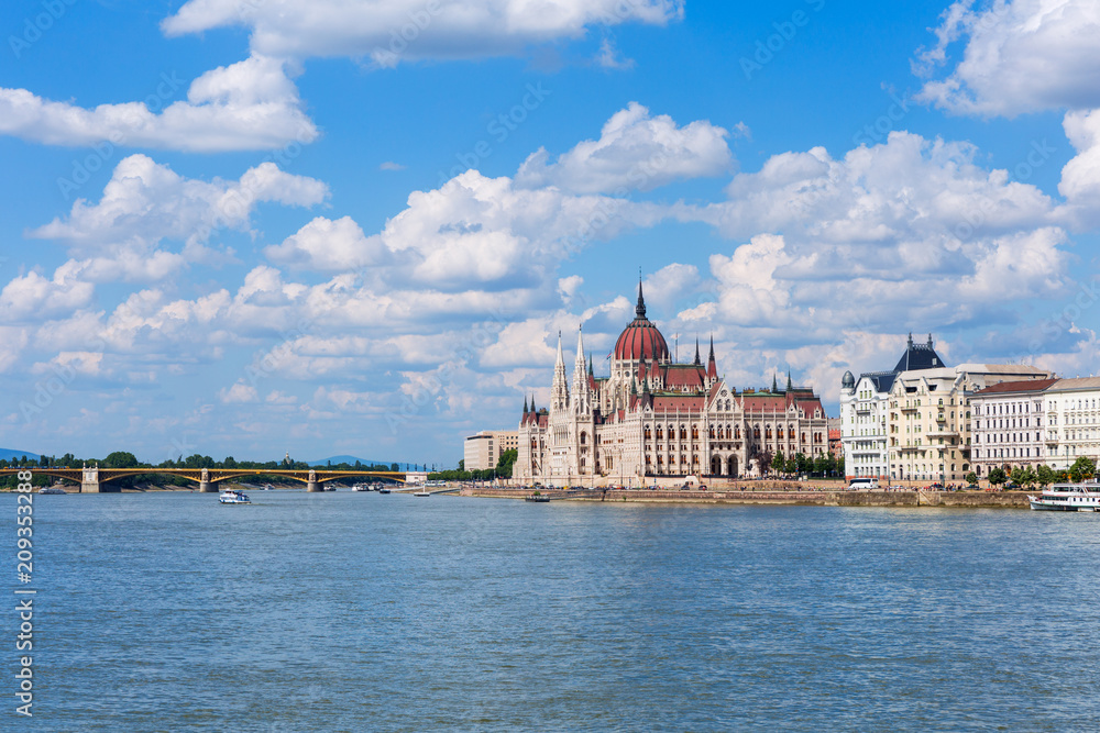 Parliament at the Danube in Budapest, Hungary