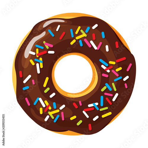 Colorful donut on white background