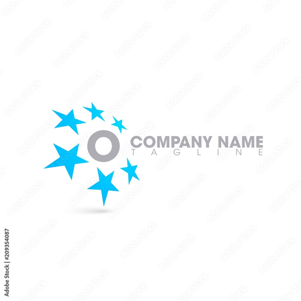STARS CIRCLED LETTER LOGO TEMPLATE STARS CIRCLED LETTER LOGO TEMPLATE