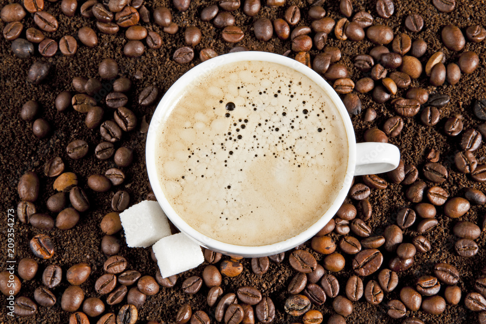 A cup of strong frothy espresso coffee A cup of strong frothy espresso coffee
