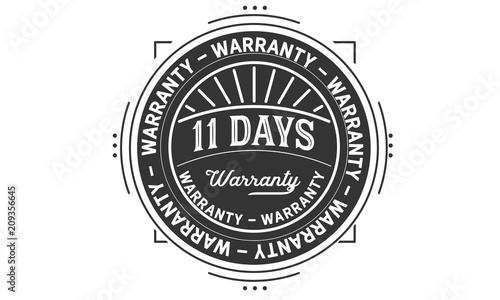 11 days warranty icon stamp