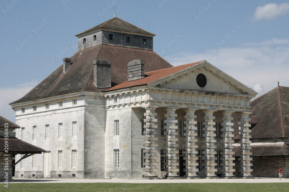 Saline Royale in Arc et Senans. Historic building made by Claude-Nicolas Ledoux architect