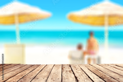 table background and beach landscape 