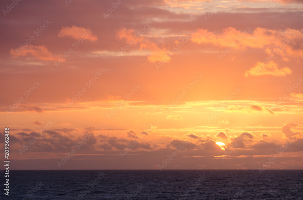 sunset in ocean