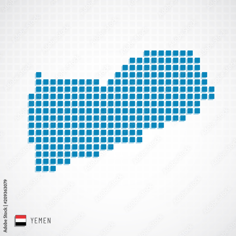Fototapeta premium Yemen map and flag icon