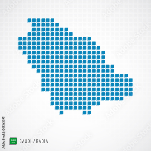 Saudi Arabia map and flag icon