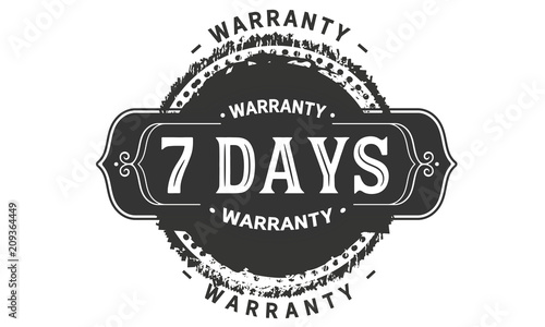 7 days warranty icon stamp