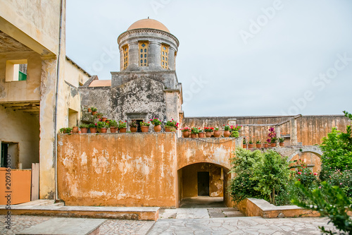 May 2013: the monastery of Agia Triada of Tsagaroli in the Chania region on the island of Crete, Greece. photo