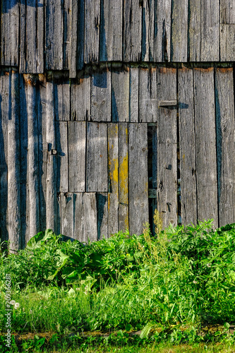 details of old wooden building wall in latvian countryside