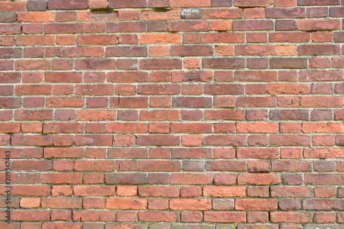Background of a brick wall texture, 50 years old