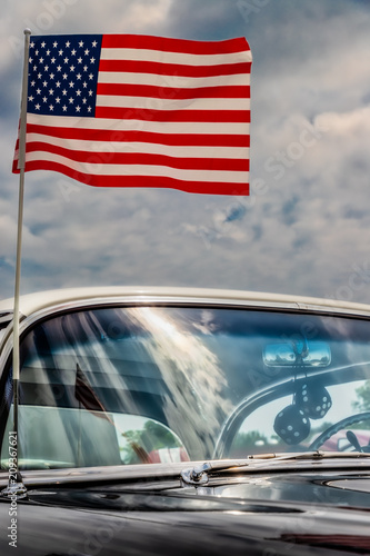 Canvas Print Car Show Flag