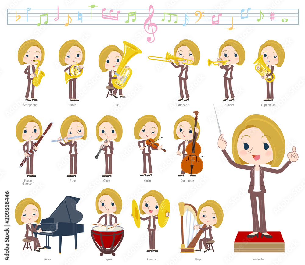 Naklejka premium blond hair business women_classic music