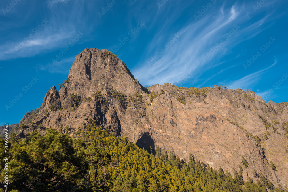 Cumbrecita mountains in Caldera de taburiente national park, La Palma, Canary islands, Spain.