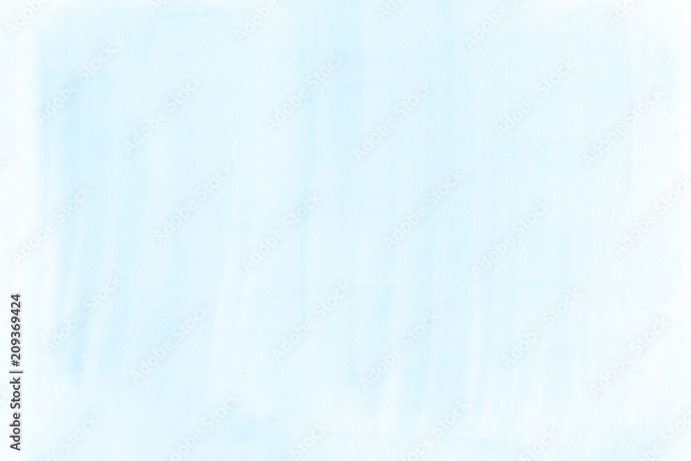 Obraz premium White-blue watercolor texture hand painted background color hand drawn splashing on the paper
