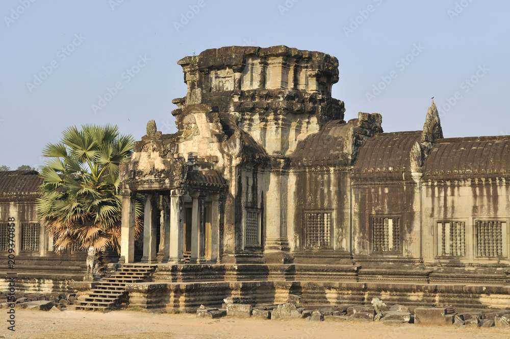 The ancient walls of Angkor Wat. Cambodia