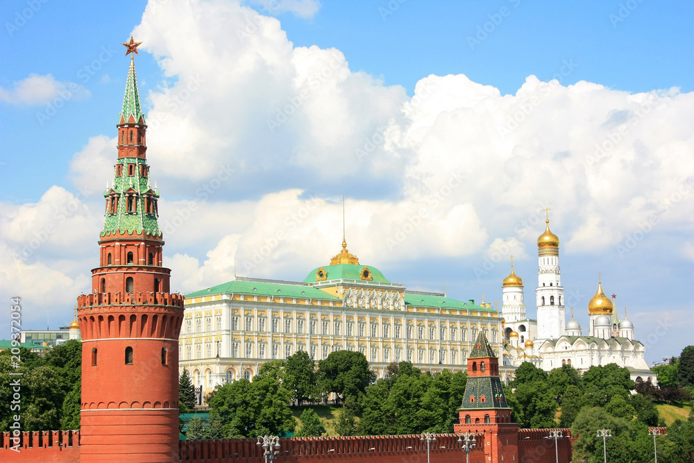 Towers and walls of the Moscow Kremlin
