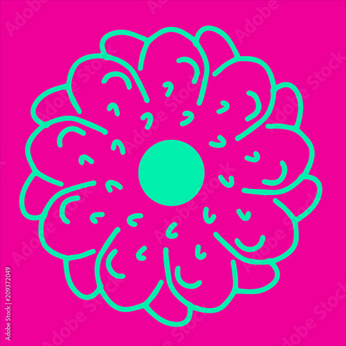 Sonnenblume – flat design – kontrastreiches Logo, Sonne