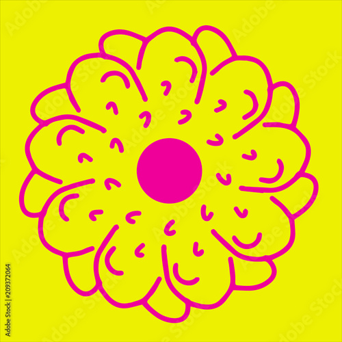 Sonnenblume – flat design – kontrastreiches Logo, Sonne