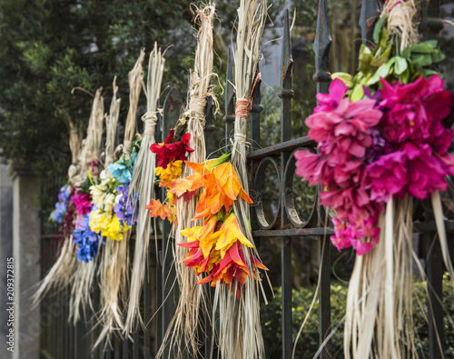 Traditional Gullah door ornaments made from sweet grass