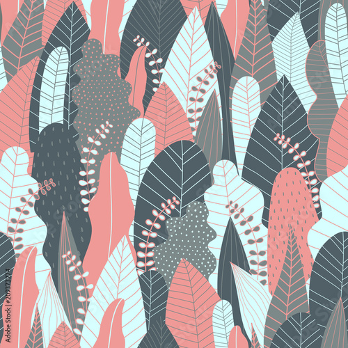 Forest seamless pattern. Jungle pattern background for printing and web banner design. wallpaper and textile fabric print. Vector illustration