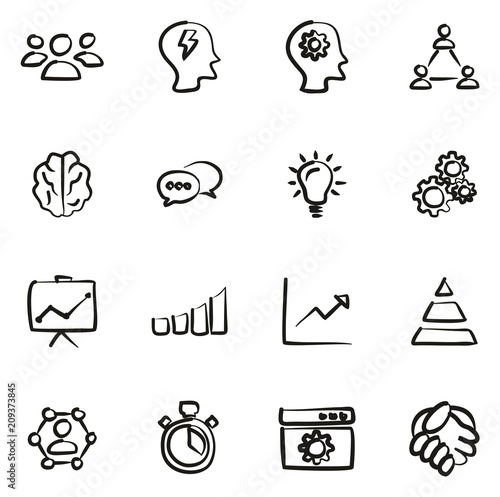 Work Productivity Icons Freehand