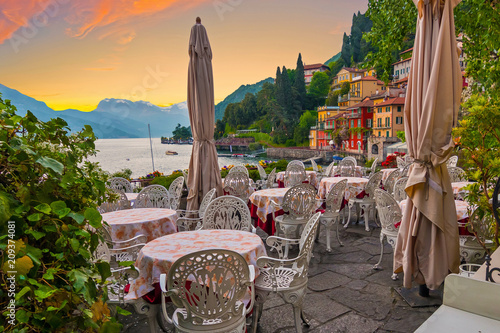 holidays in Italy - a view of the most  
beautiful lake in Italy, Varenna, Lago di Como. Evening time. photo