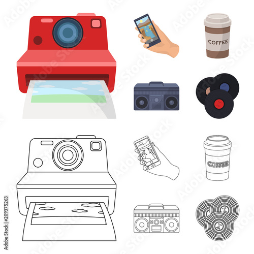 Hipster, fashion, style, subculture .Hipster style set collection icons in cartoon,outline style vector symbol stock illustration web.