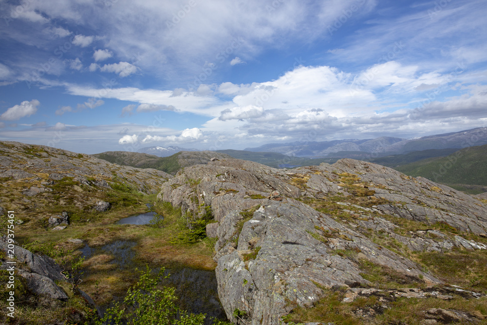 Hiking on Gravtind mountain in Nordland county