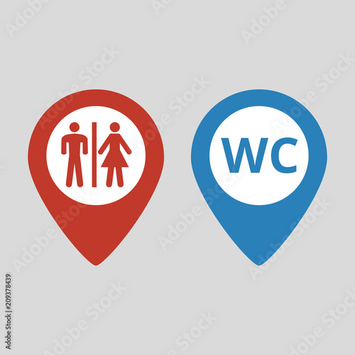 Restroom map pointer icon.