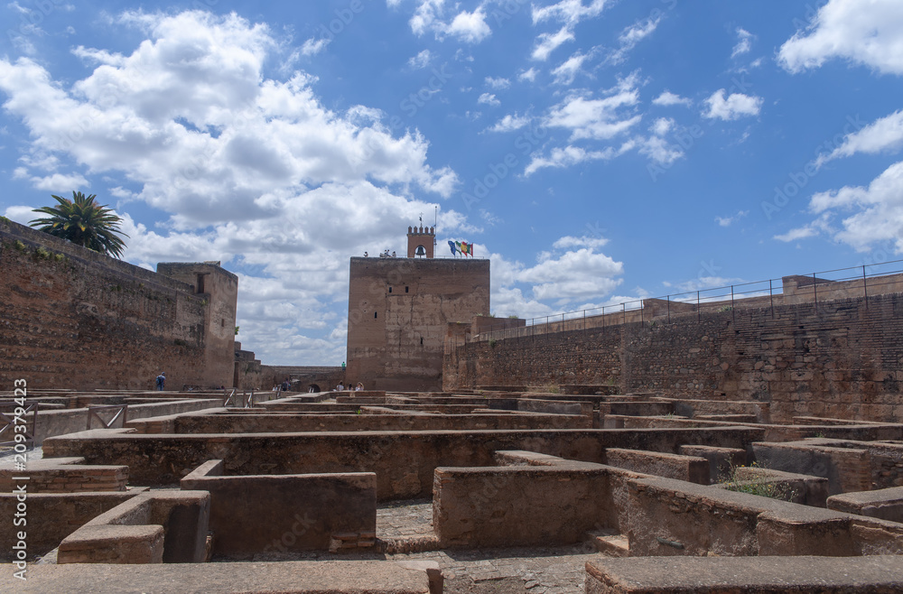 antigua Alcazaba nazarí de la alhambra de Granada, Andalucía