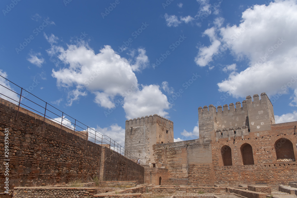 antigua Alcazaba nazarí de la alhambra de Granada, Andalucía