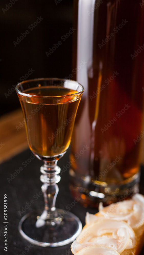 Bread alcoholic tincture with lard on bread Bread alcoholic tincture with lard on bread