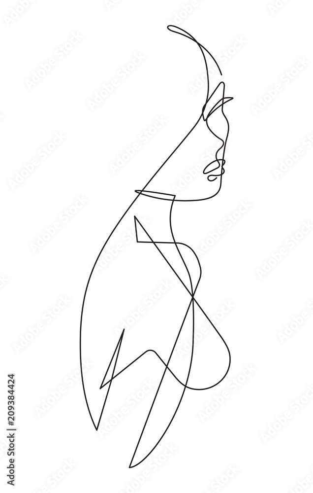 Female Figure Continuous Vector Line Art 4 Wall Mural | Buy online at  UKposters
