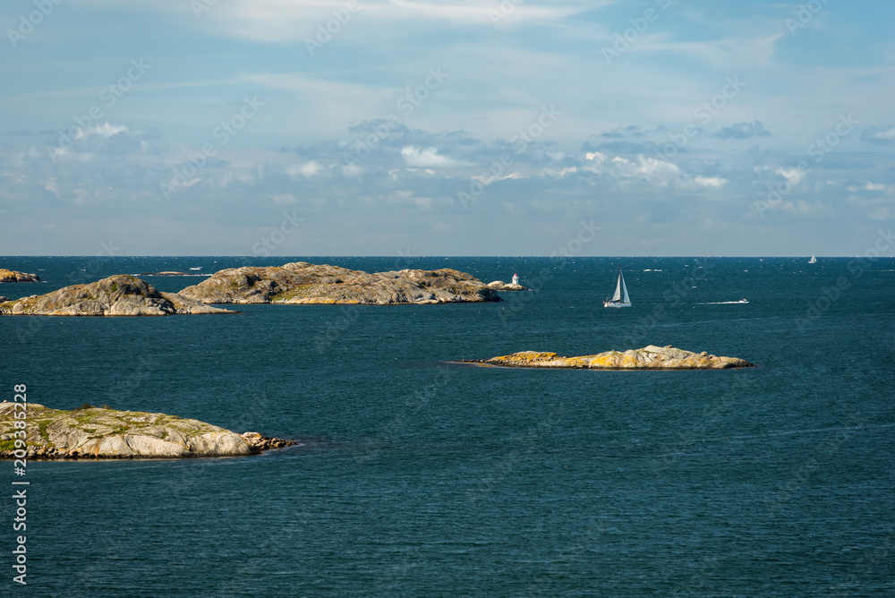 Sea landscape of a rocky coastline on the South of Sweden.