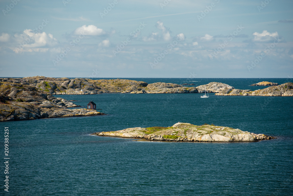 Sea landscape of a rocky coastline on the South of Sweden. Sea landscape of a rocky coastline on the South of Sweden.