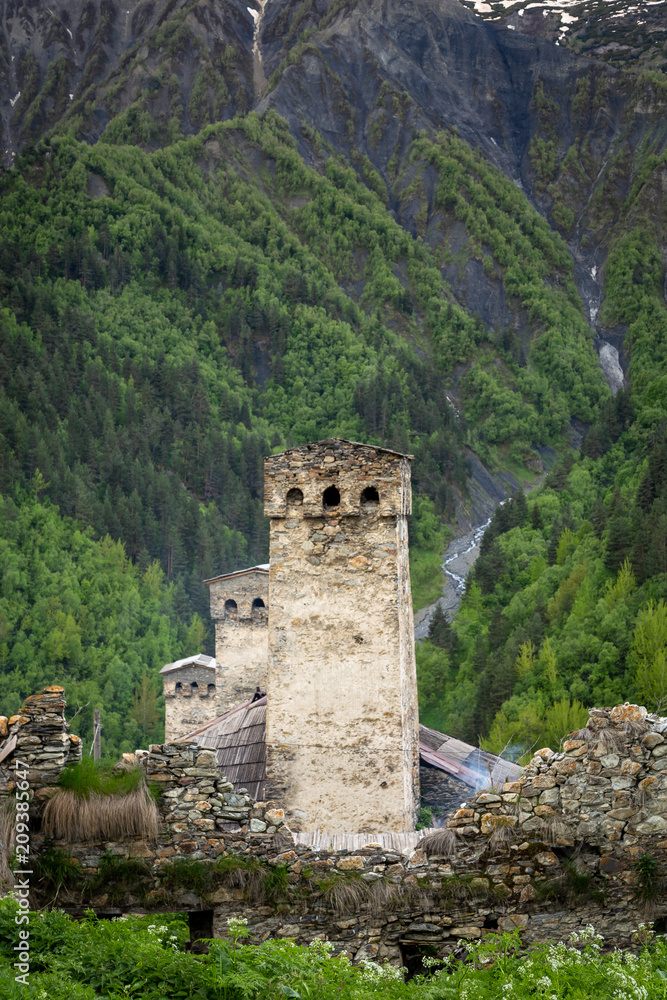 Hiking through the dramatic scenery of Svaneti, Georgia. Dramatic landscapes. Hiking through the dramatic scenery of Svaneti, Georgia. Dramatic landscapes.