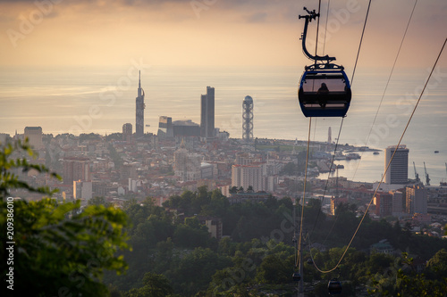 Sunset in Batumi, Georgia, on the Black Sea Coast.