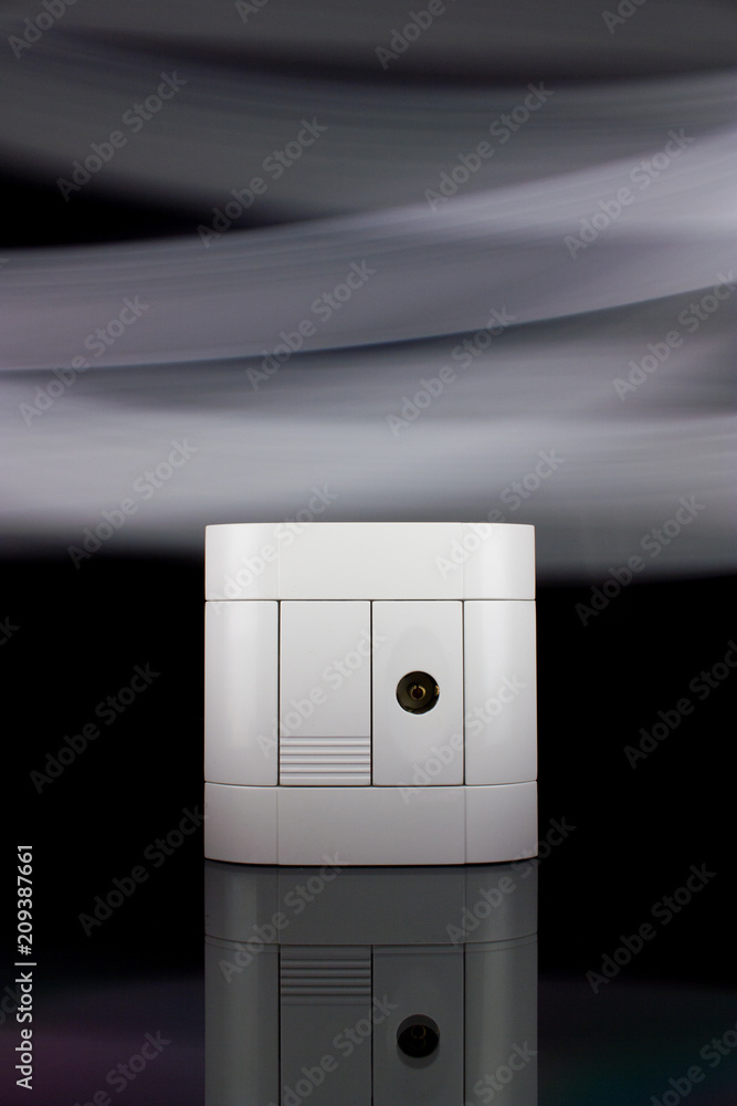 TV antenna socket on the wall close-up TV antenna socket on the wall close-up